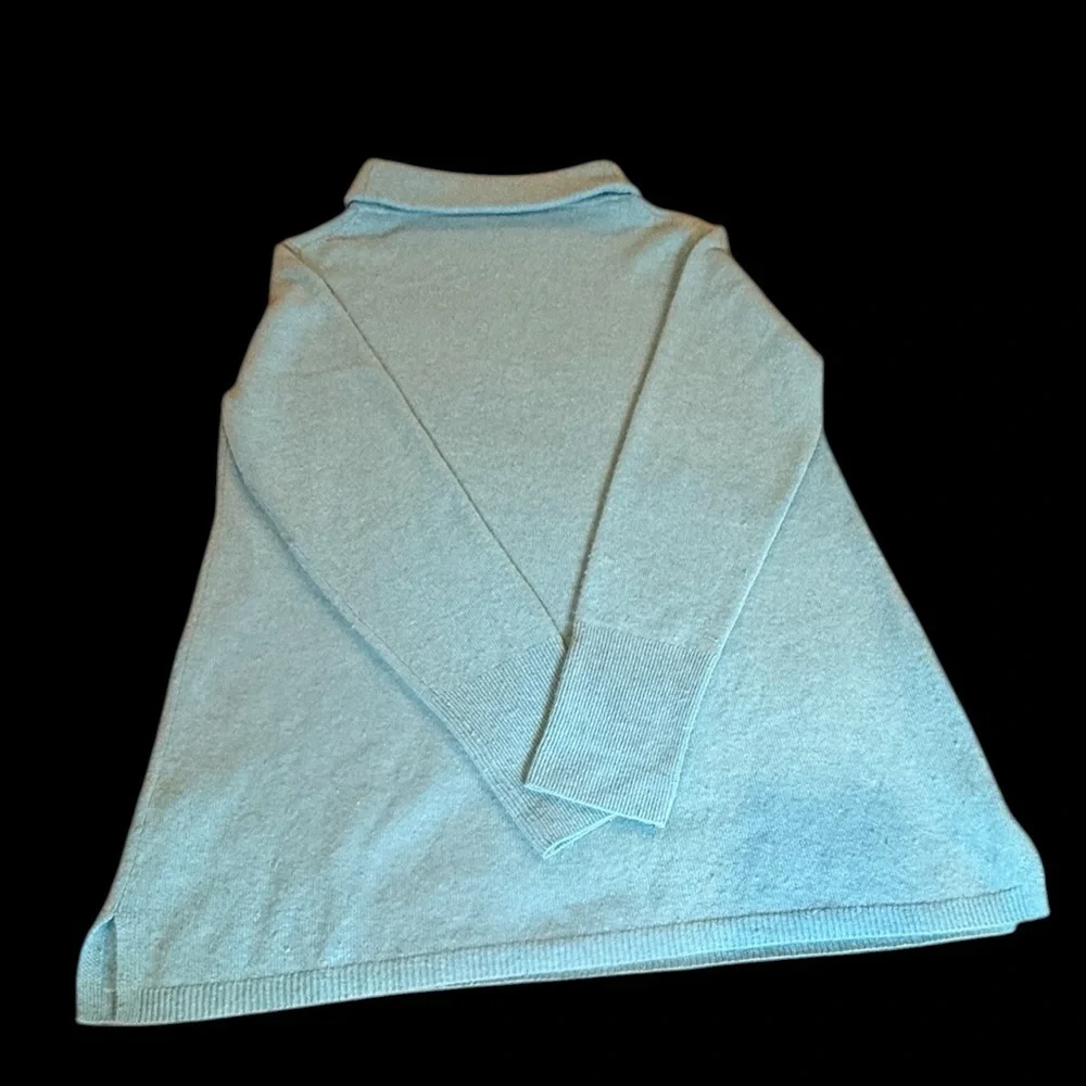 Talbots‎ Cashmere Turquoise Blue Luxury Turtleneck A-line sweater, size Medium